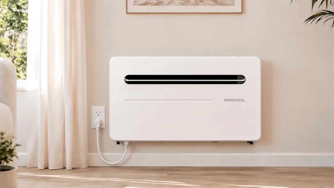 A MrCool wall-mounted heat pump.