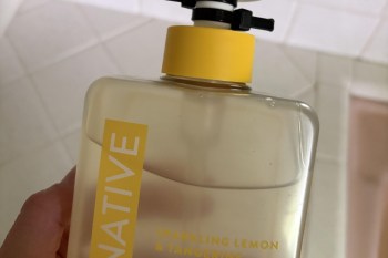 A bottle of Native hand soap.