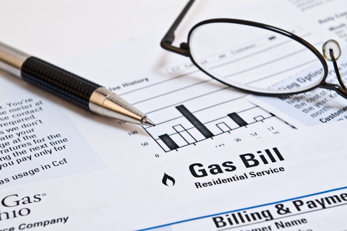 a close up of a natural gas bill