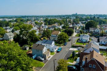 An aerial view of a New Jersey town.