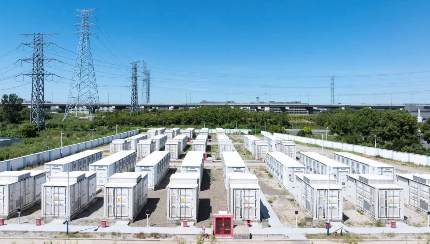 Many battery storage units.