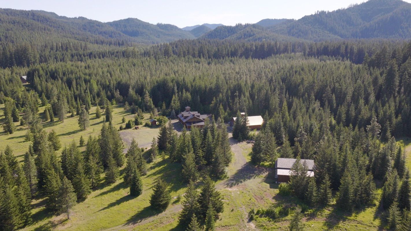 An off-grid property in the woods.