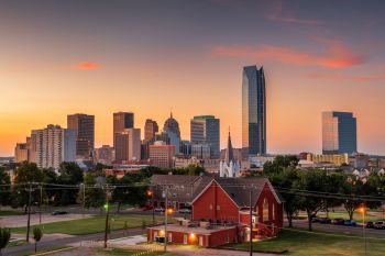 Downtown Oklahoma City skyline.