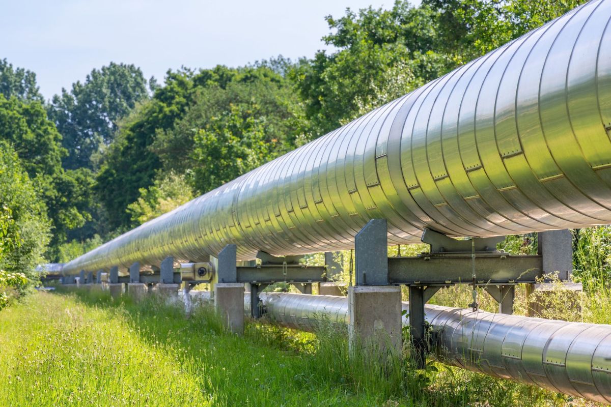 A natural gas pipeline.