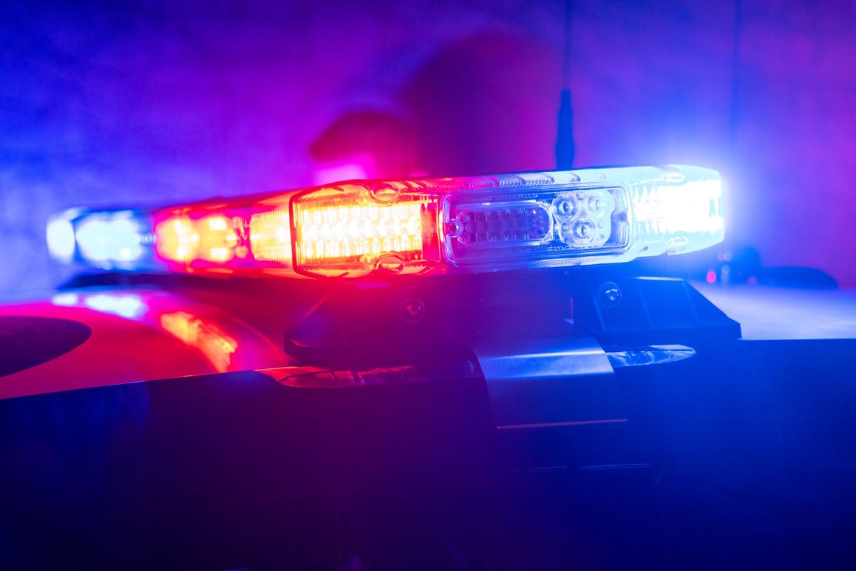 Police lights.