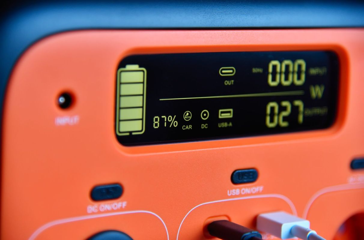 A portable battery.