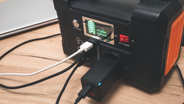 A power station with charging cables.