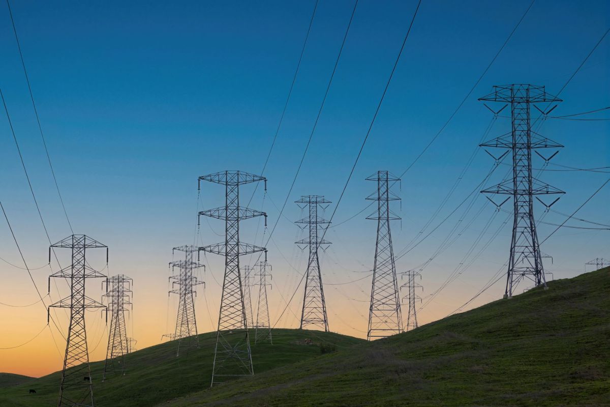 High transmission power lines.