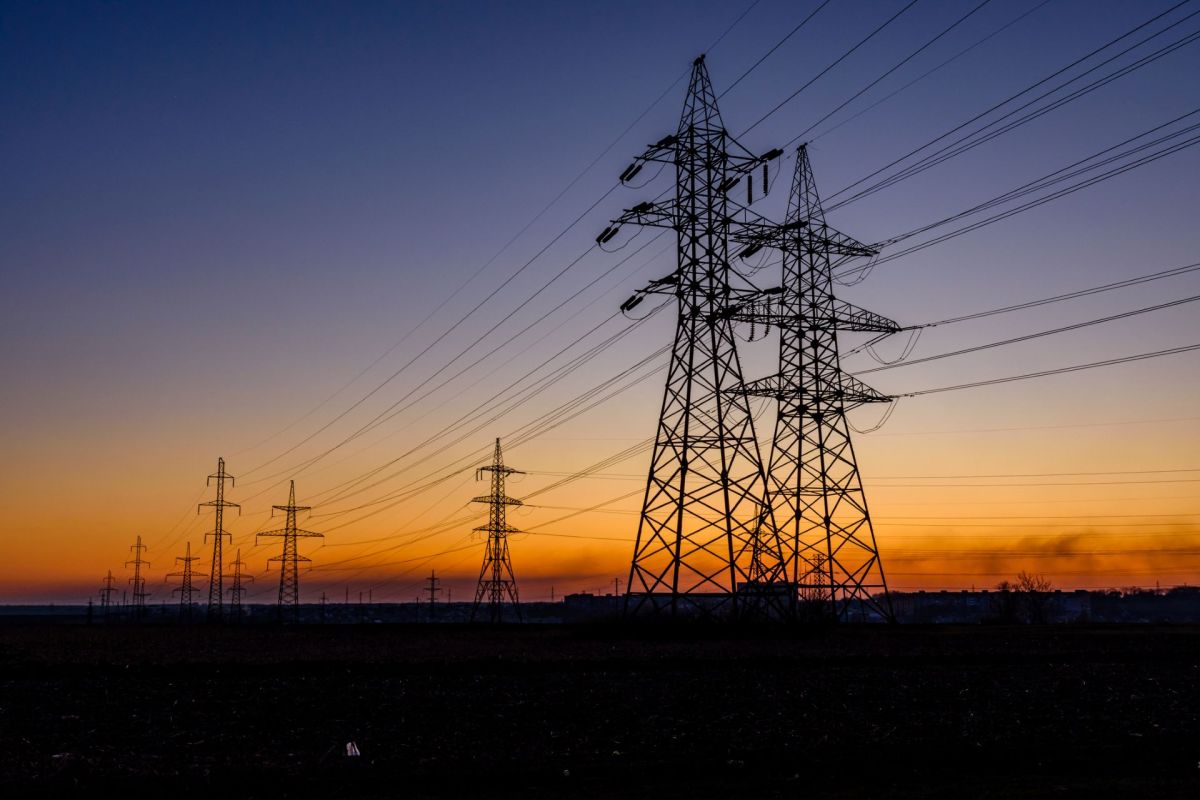 High-voltage power lines.
