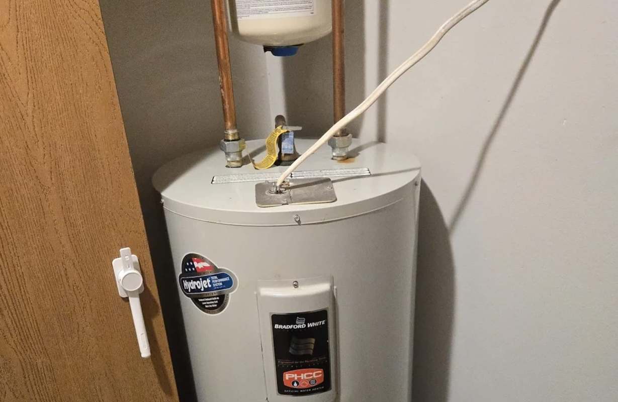 A water heater.