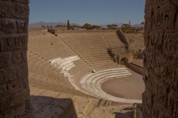 A Roman amphitheater.