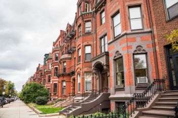 A block of rowhomes.