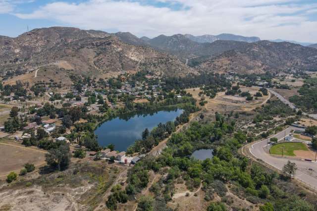 An aerial view of Lakeside in San Diego.