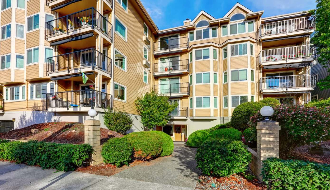 An apartment building.