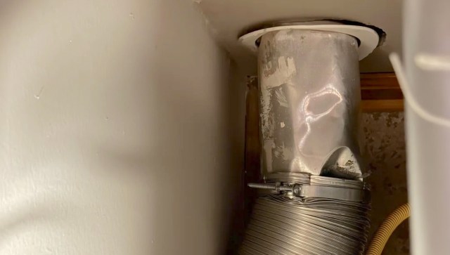 A dented dryer vent.