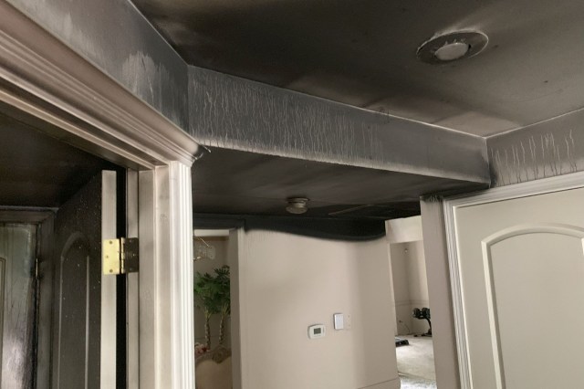 Smoke damage in a home.