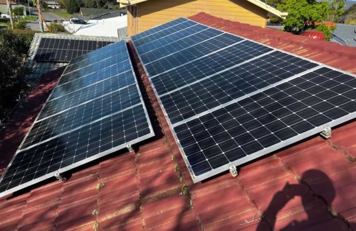 Rooftop solar panels.