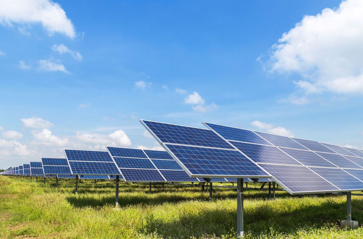 A solar farm.