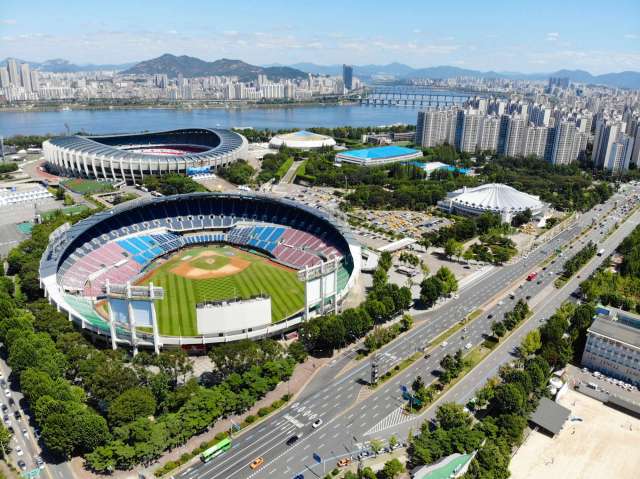 A baseball stadium in South Korea.