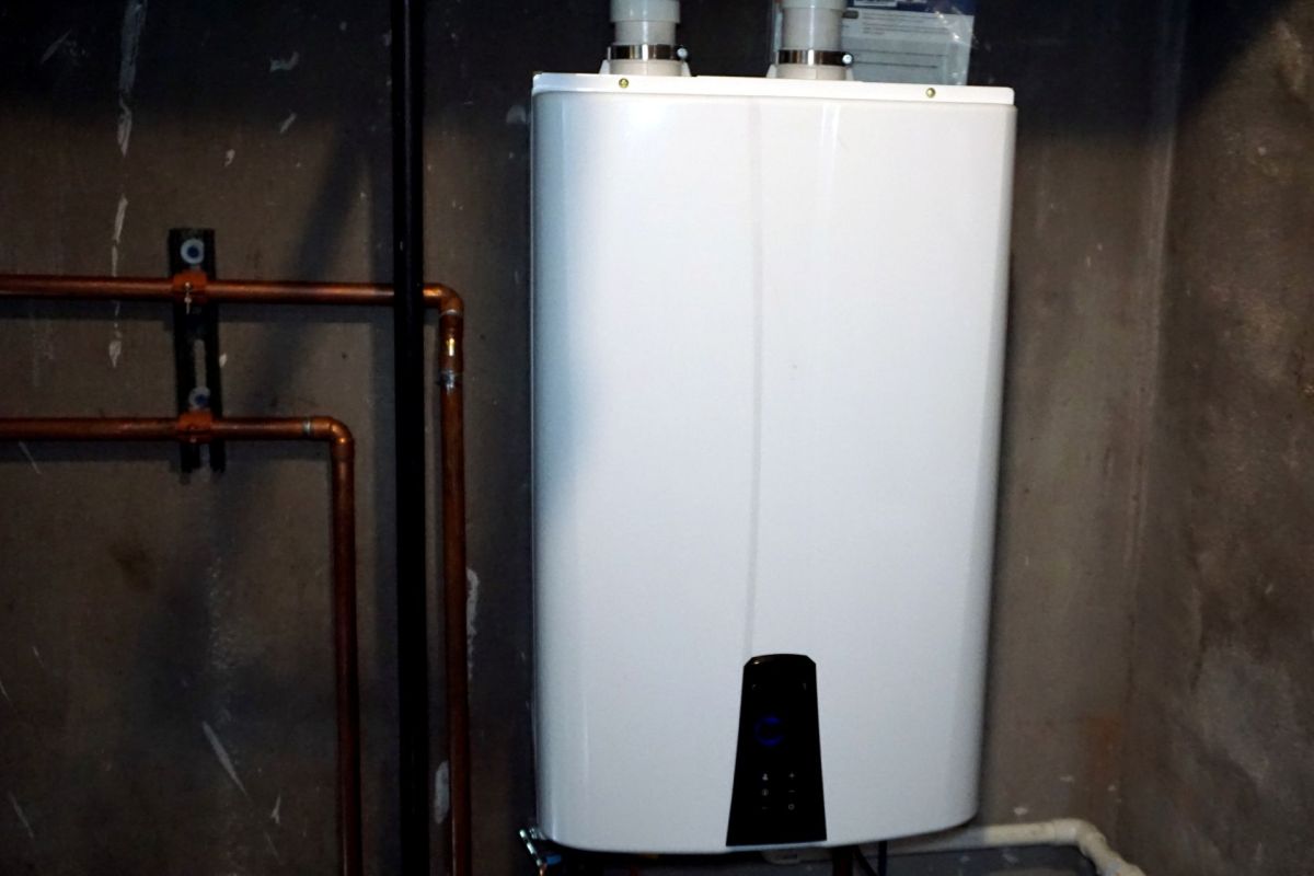 A tankless water heater.