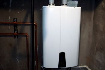 A tankless water heater.