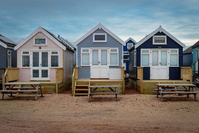 A row of tiny homes.