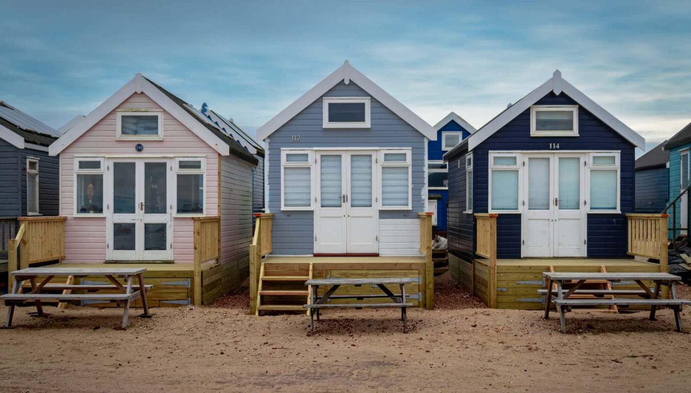 A beachfront tiny home community.