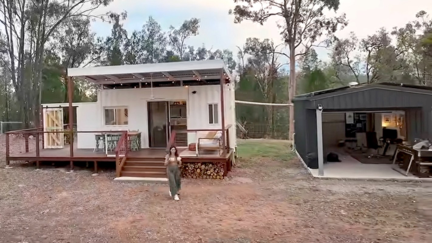 A shipping container tiny home.