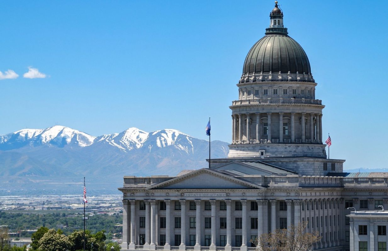 The Utah State Capitol building.