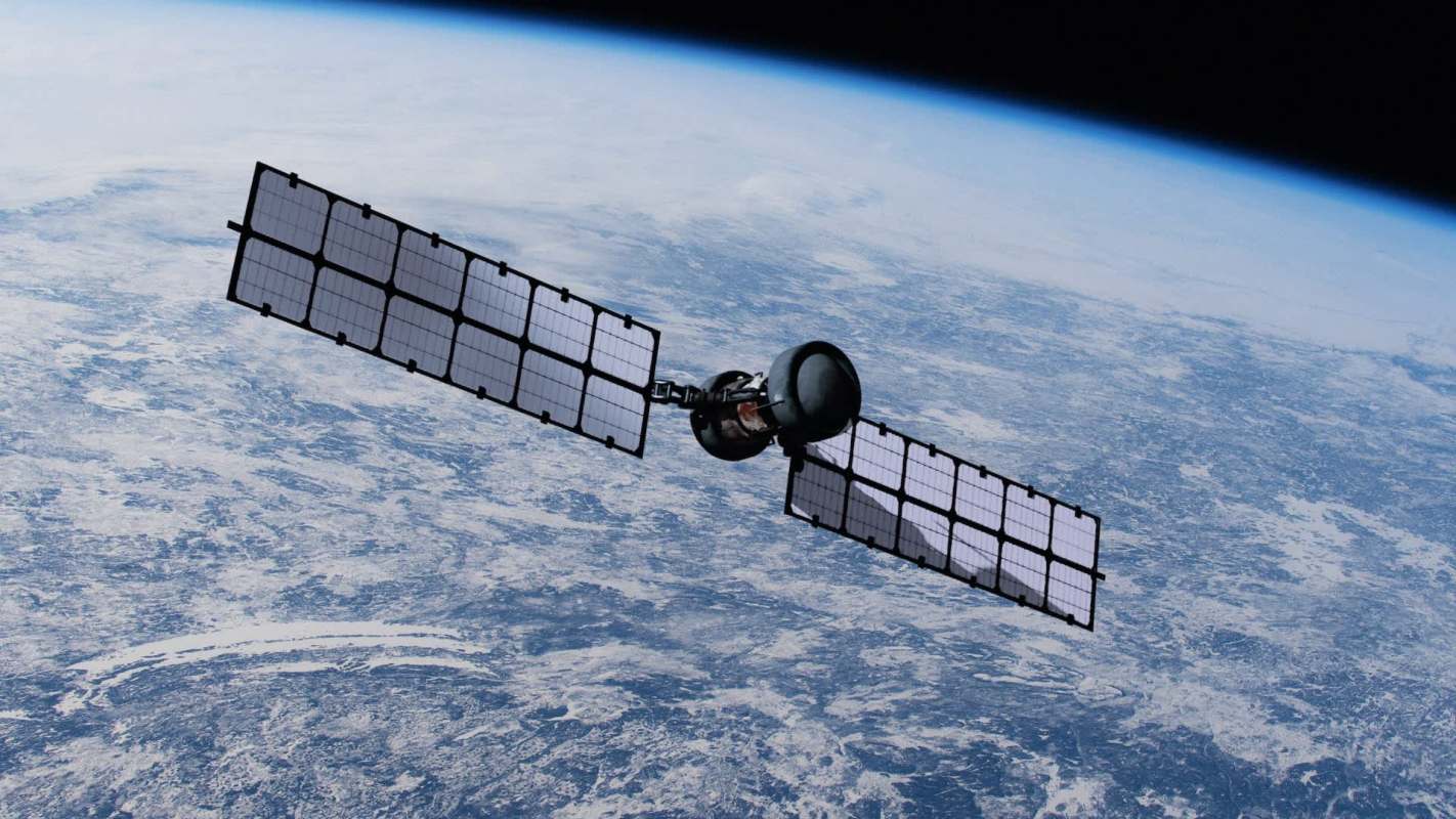 A satellite above Earth.