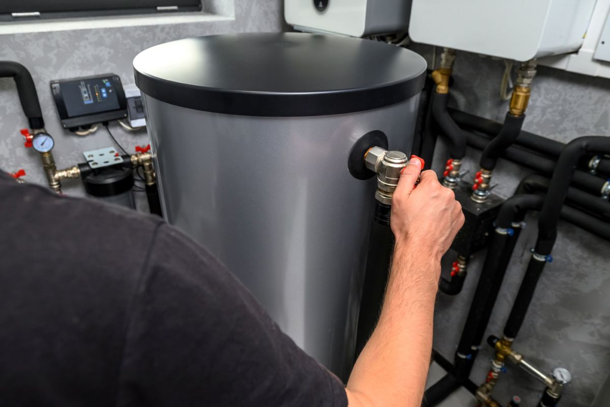 A water heater.