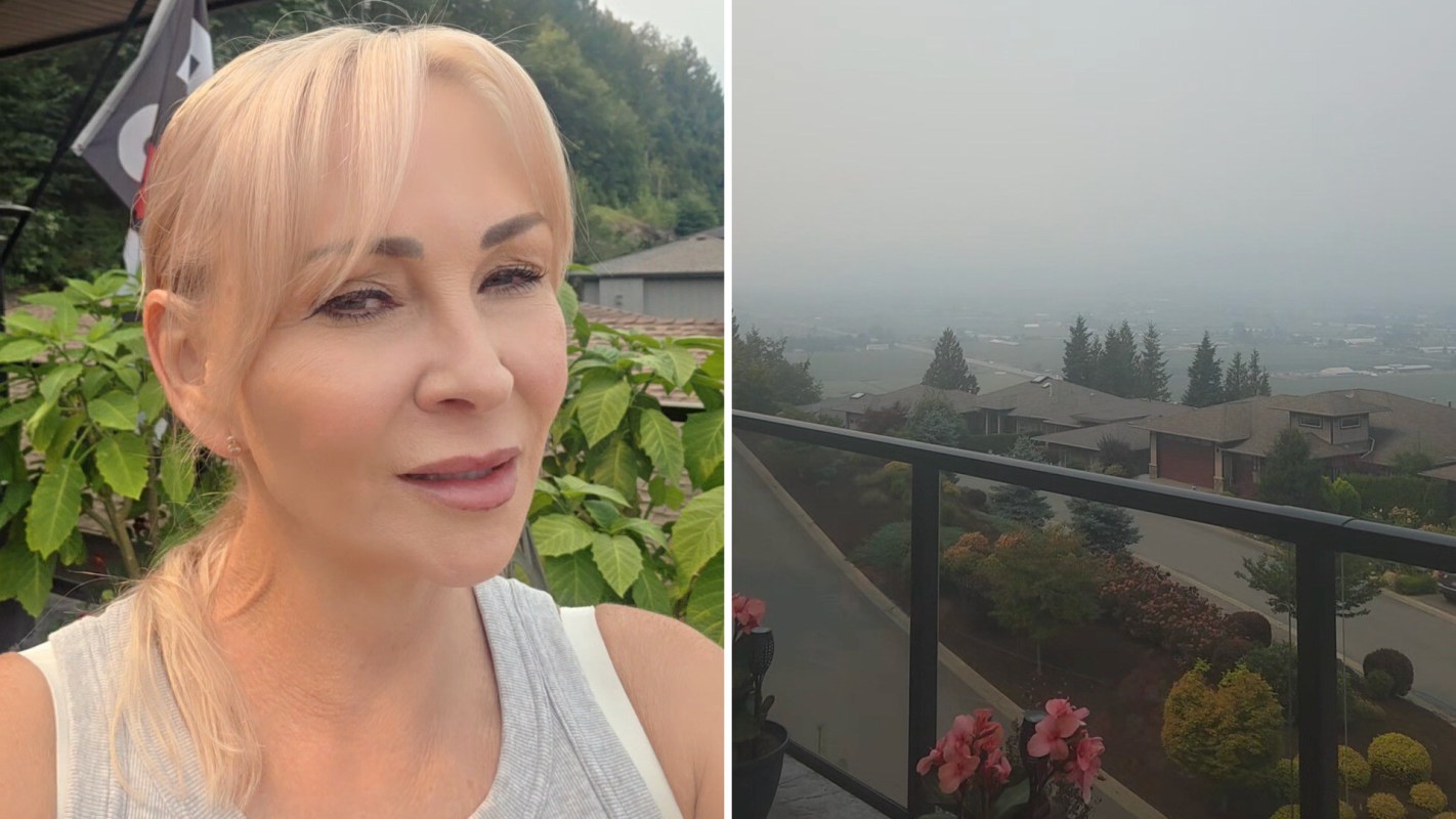 Wildfire smoke in Lower Fraser Valley, British Columbia.