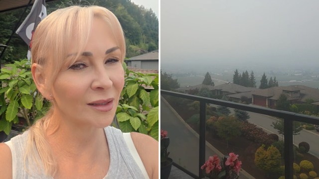 Wildfire smoke in Lower Fraser Valley, British Columbia.