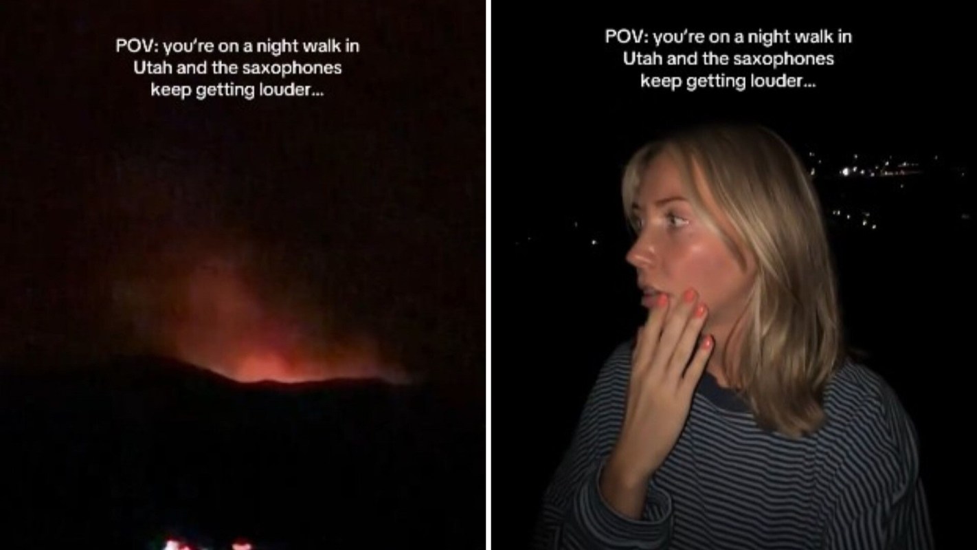 A Utah resident looking at a wildfire.