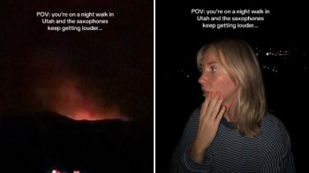 A Utah resident looking at a wildfire.