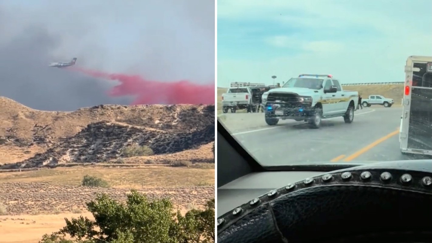 Air crews and ground crews responding to a wildfire.