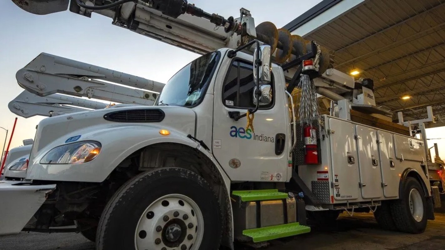 An AES Indiana utility truck.