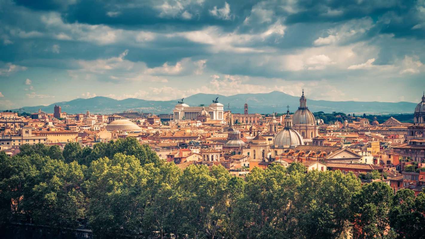 A panoramic view of Rome.