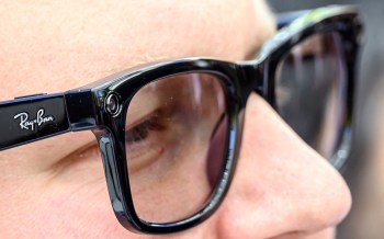 A pair of Ray-Ban Meta AI glasses.