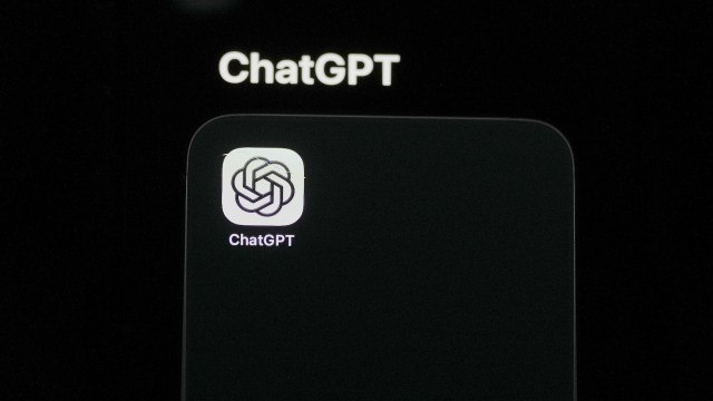 The ChatGPT logo on a phone.