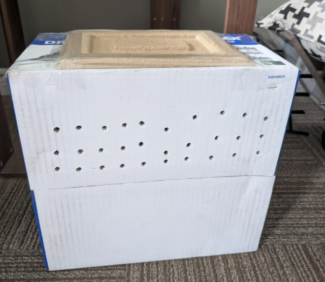 The box made to hold the bat.