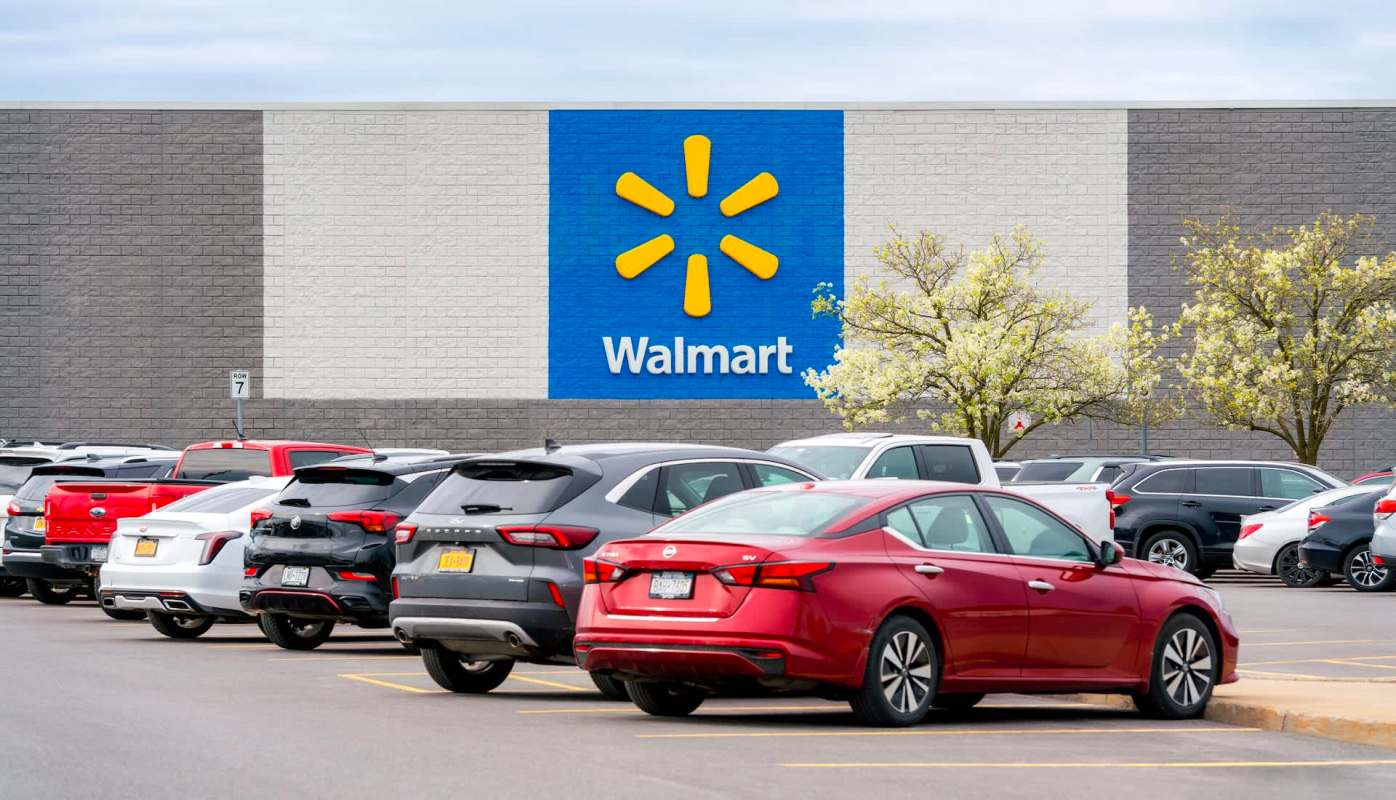 A Walmart parking lot.