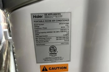 The back of a portable AC unit.