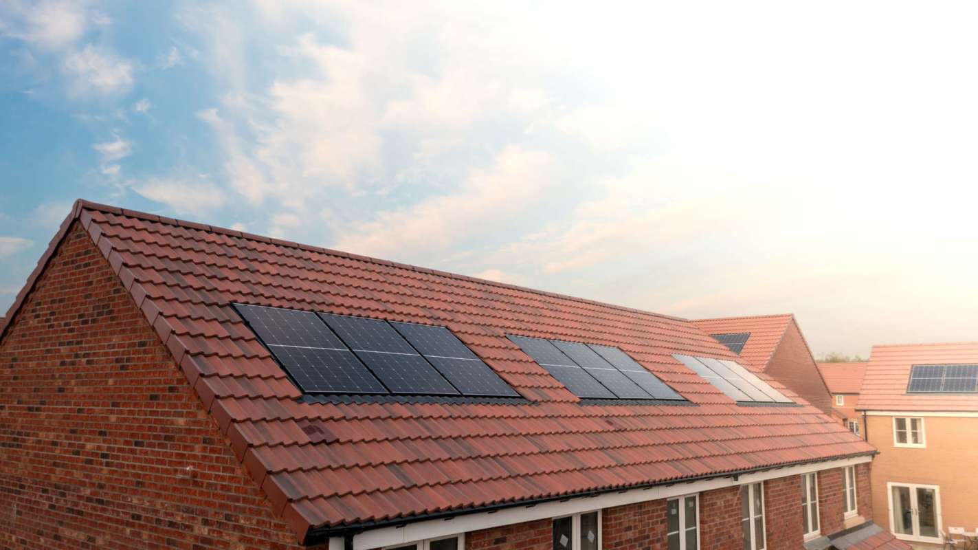Solar panels on a home.