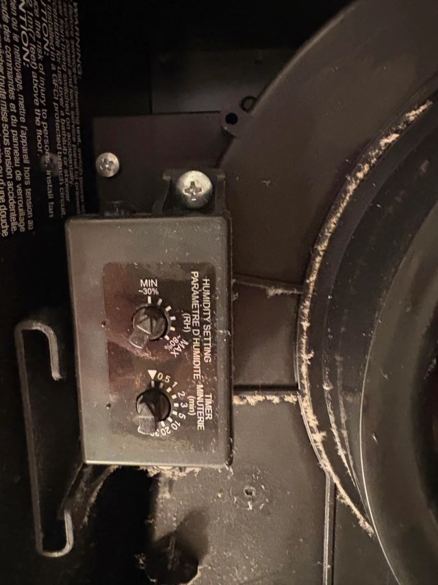 A humidity sensor for a bathroom fan.