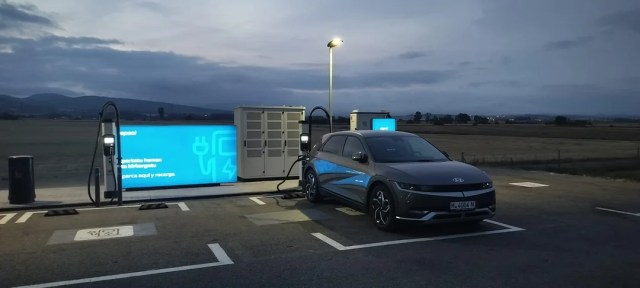 An Ioniq 5 parked at a charging station.