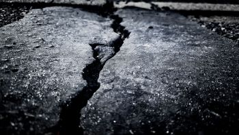 Cracked concrete.
