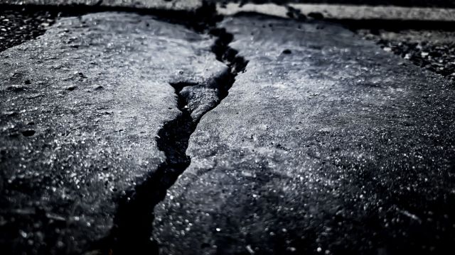 Cracked concrete.
