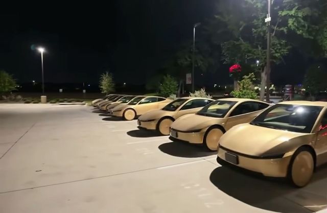 A row of Cybercars.