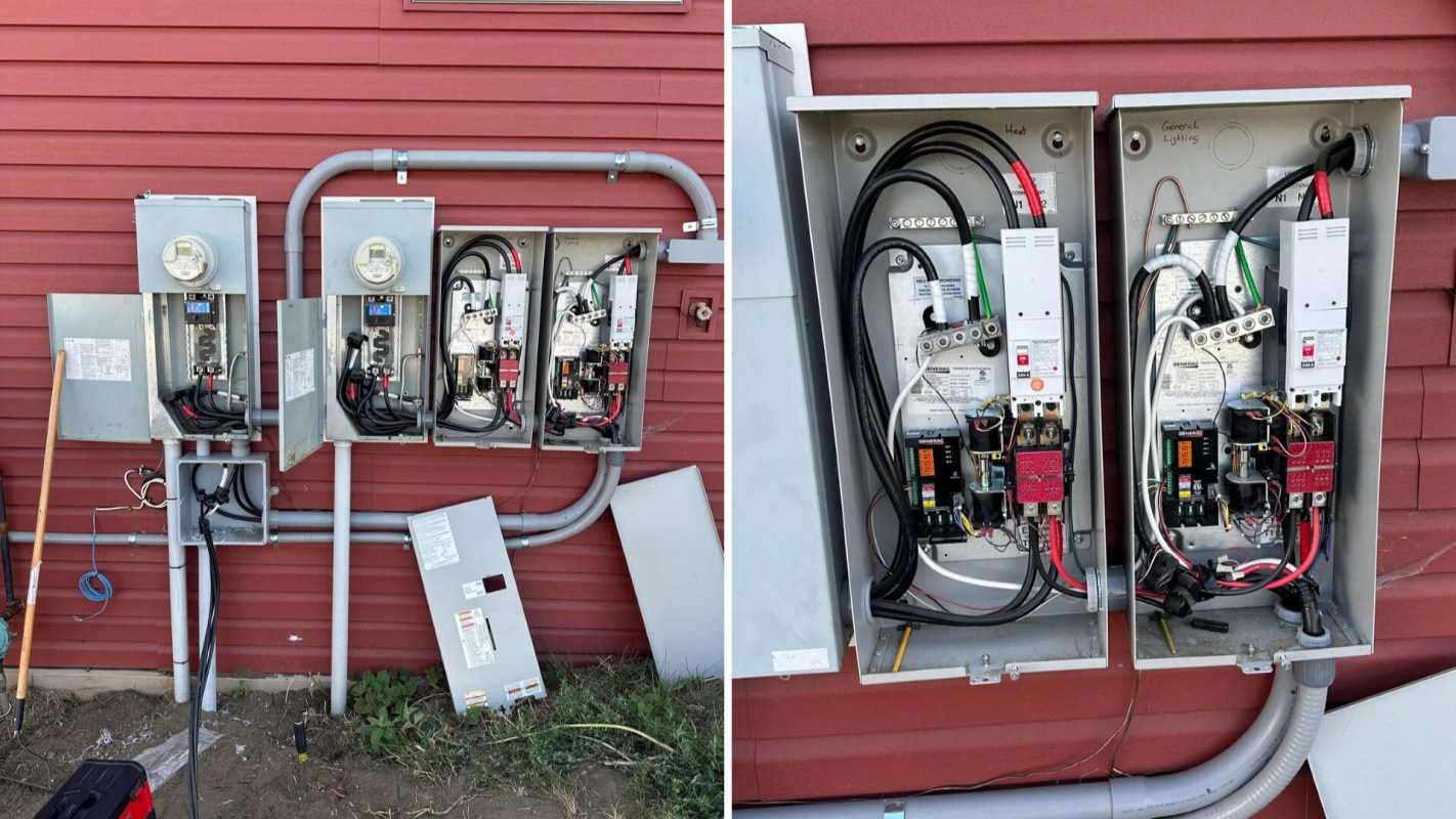An electrical meter box outdoors